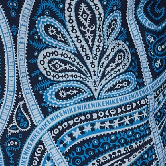 Nike Tempo Blue/White Dri-Fit Paisley Running Athletic Shorts Women's Medium - Picture 5 of 8